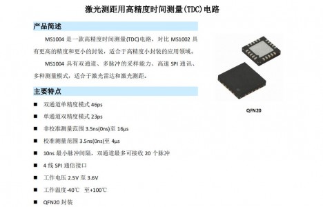 激光測距芯片 - MS1004激光測距用高精度時間測量(TDC)電路