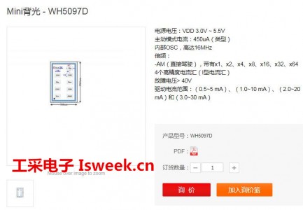 Active Matrix 4通道電流模式微型LED驅動器-WH5097D