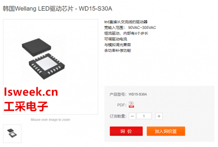 一款內(nèi)部有4個(gè)步驟交流直接LED驅(qū)動(dòng)IC-WD15-S30A