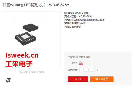 一款具有內部2通道和外部2通道的交流直接LED驅動IC-WD35-S28A