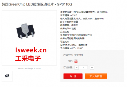 韓國GreenChip推出LED驅動程序GP8000系列交流直接驅動解決方案