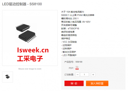 65V同步整流降壓半橋+高性能同步整流恒流LED控制器-SS8100